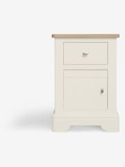 Chalk White Hampton Country Collection Luxe Painted Oak 1 Drawer Bedside Table - Image 2 of 8