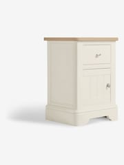 Chalk White Hampton Country Collection Luxe Painted Oak 1 Drawer Bedside Table - Image 3 of 8