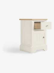 Chalk White Hampton Country Collection Luxe Painted Oak 1 Drawer Bedside Table - Image 5 of 8