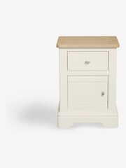 Chalk White Hampton Country Collection Luxe Painted Oak 1 Drawer Bedside Table - Image 6 of 8