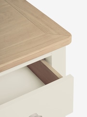 Chalk White Hampton Country Collection Luxe Painted Oak 1 Drawer Bedside Table - Image 7 of 8