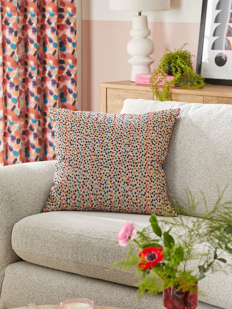 Multi Cut Velvet Spot 59 x 59cm Cushion - Image 1 of 5