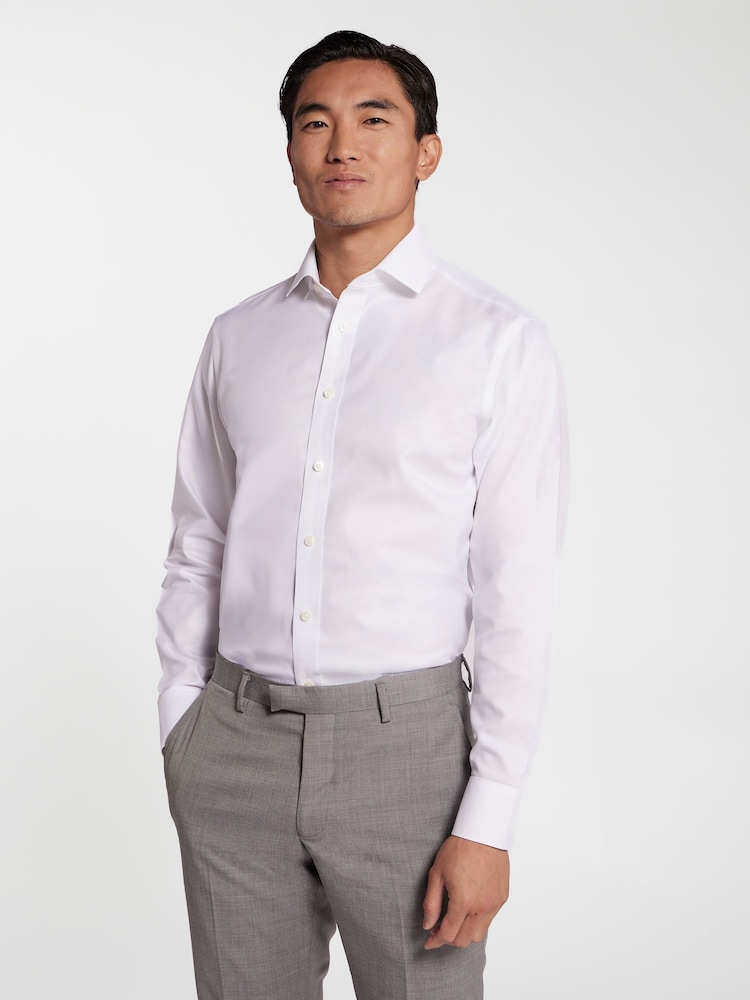 TM Lewin White Regular Fit Non-Iron Regular Plain Twill Single Cuff Shirt - Image 1 of 4