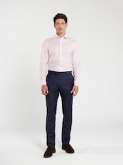 TM Lewin Pink Tailored Fit Non-Iron Regular Plain Twill Double Cuff Shirt - Image 3 of 7