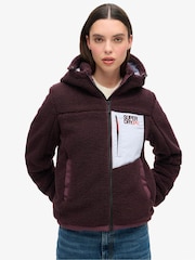 Superdry Off White Hooded Cream Fleece Trekker Jacket - Image 2 of 7