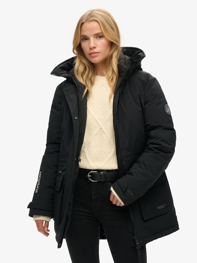 Schwarz - Superdry City Wattierter Parka - Bild 1 von 5