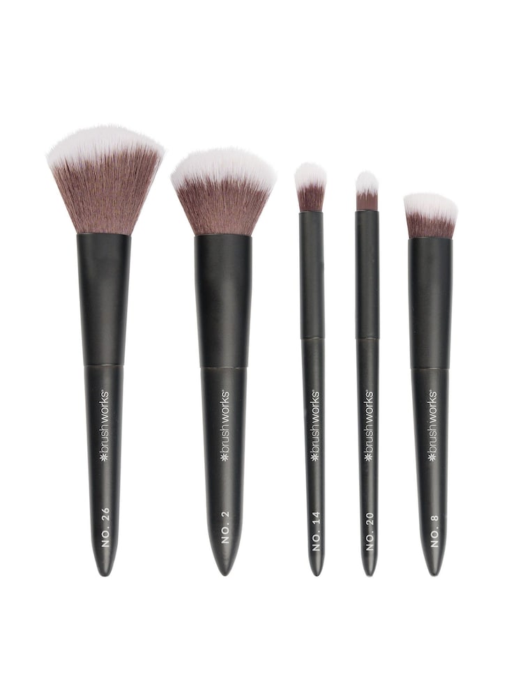 Brush Works Black On-The-Go Travel Makeup Brush Set - Image 1 of 5 Brush Works Black On-The-Go Travel Makeup Brush Set - Image 1 of 5