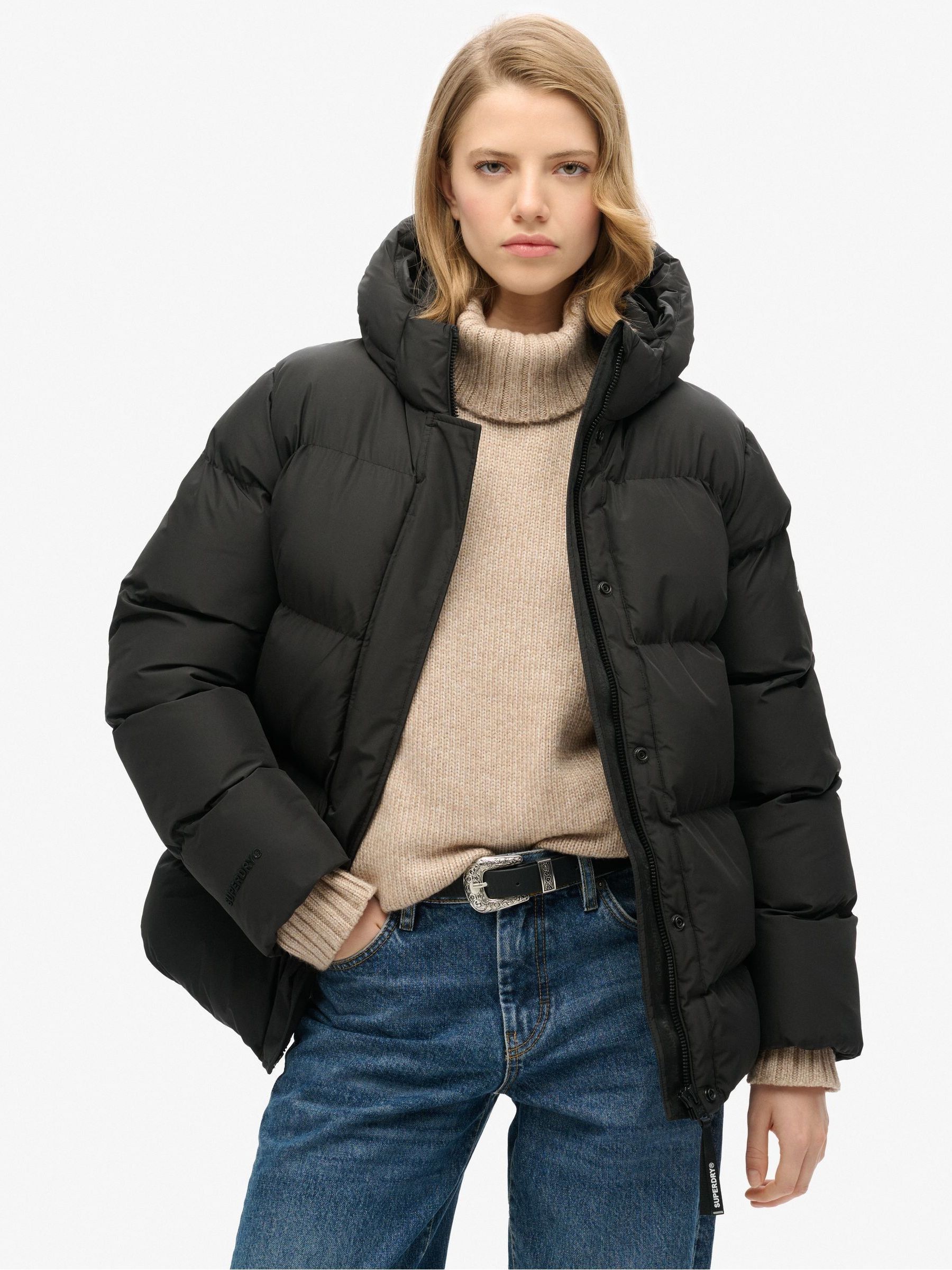 Buy Superdry Black Hooded 5 Baffle Sports Puffer Jacket from Next Canada