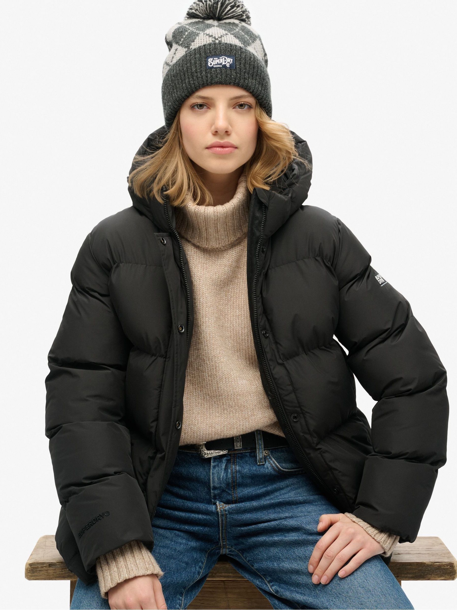 Buy Superdry Black Hooded 5 Baffle Sports Puffer Jacket from Next Lithuania