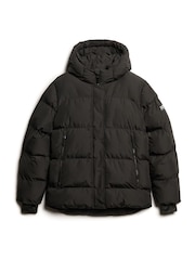 Superdry Black Hooded 5 Baffle Sports Puffer Jacket - Image 7 of 9