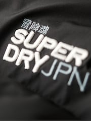 Superdry Black Hooded 5 Baffle Sports Puffer Jacket - Image 9 of 9