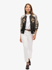Superdry Black Suikajan Embroidered Bomber Jacket - Image 2 of 5