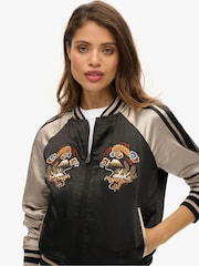 Superdry Black Suikajan Embroidered Bomber Jacket - Image 3 of 5
