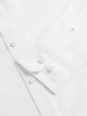 TM Lewin White Skinny Fit Non-Iron Regular Plain Poplin Single Cuff Shirt - Image 7 of 8