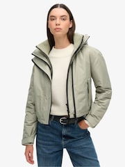 Superdry Seagrass Green Hooded Emb Windbreaker Jacket - Image 1 of 5
