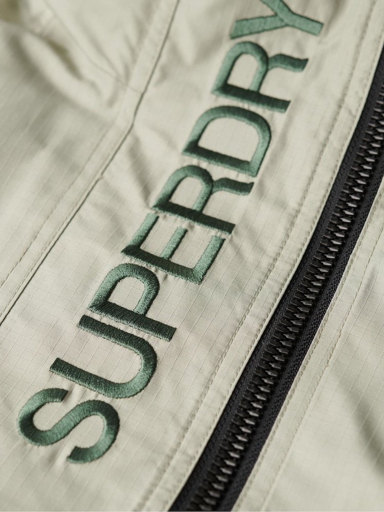 Superdry Seagrass Green Hooded Emb Windbreaker Jacket - Image 5 of 5