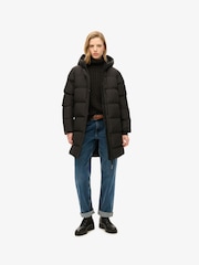 Superdry Black Hooded Sports Puffer Mid Jacket - Image 4 of 7