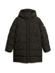 Superdry Black Hooded Sports Puffer Mid Jacket - Image 5 of 7