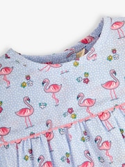 JoJo Maman Bébé Blue Flamingo Print Blouse - Image 2 of 2