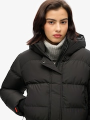 Superdry Black Hooded Sports Puffer Bomber Jacket - Image 3 of 5