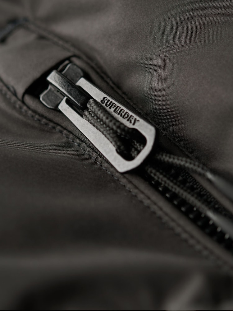 Superdry Black Hooded Sports Puffer Bomber Jacket - Image 5 of 5
