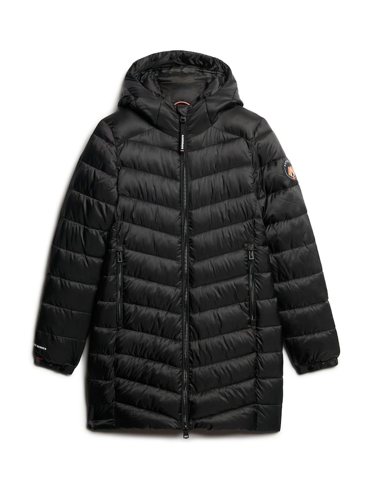 Buy Superdry Black Hooded Fuji Mid Padded Coat from Next Bahrain