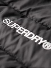Superdry Black Hooded Fuji Mid Padded Coat - Image 7 of 7