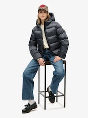 Superdry Ebony Sheen Hooded Luxe Sports Puffer Jacket - Image 4 of 8