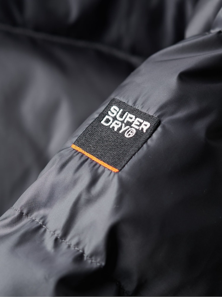 Superdry Ebony Sheen Hooded Luxe Sports Puffer Jacket - Image 8 of 8