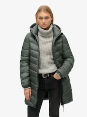 Stormachtig weer blauw - Superdry gewatteerde Fuji-jas met capuchon - Image 1 of 5