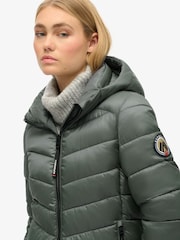 Stormachtig weer blauw - Superdry gewatteerde Fuji-jas met capuchon - Image 3 of 5