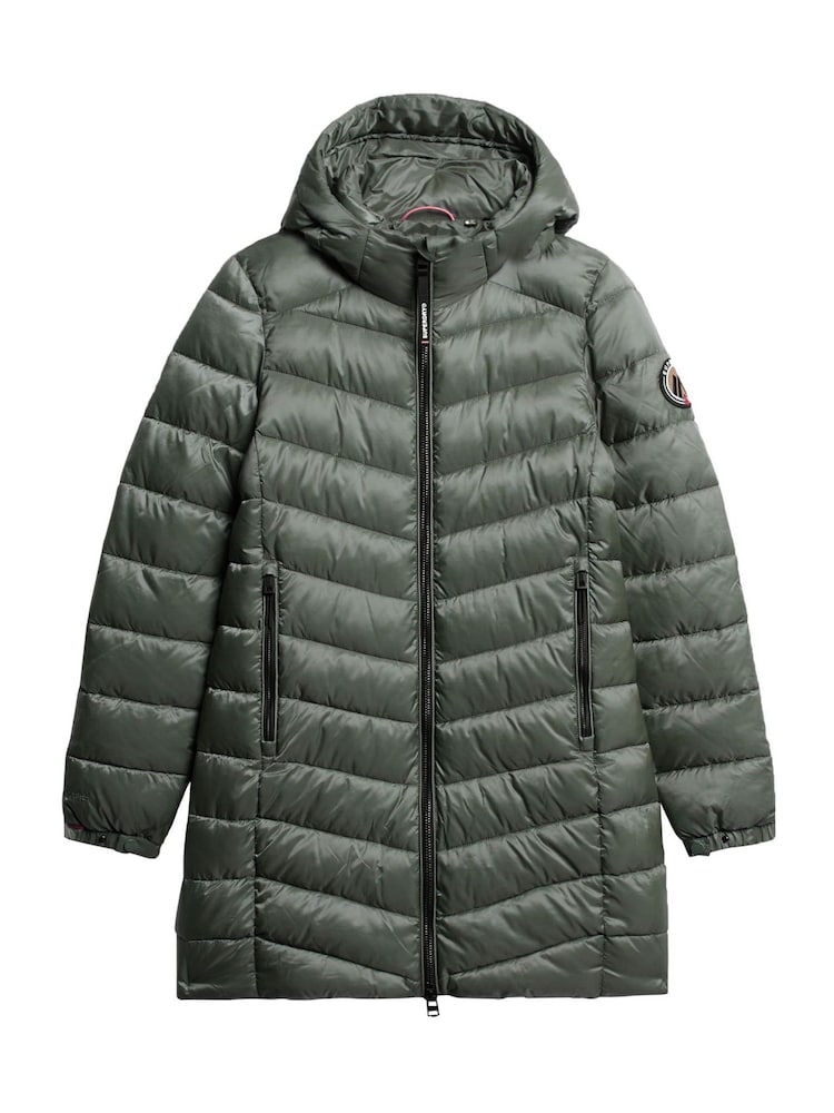 Stormachtig weer blauw - Superdry gewatteerde Fuji-jas met capuchon - Image 4 of 5