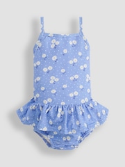 JoJo Maman Bébé Blue Daisy Swimsuit With Integral Nappy - Image 2 of 4