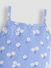 JoJo Maman Bébé Blue Daisy Swimsuit With Integral Nappy - Image 3 of 4