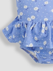 JoJo Maman Bébé Blue Daisy Swimsuit With Integral Nappy - Image 4 of 4