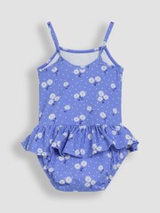 JoJo Maman Bébé Blue Daisy Swimsuit With Integral Nappy - Image 5 of 6