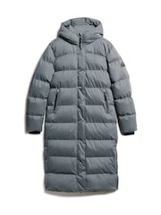 Superdry Ebony Microfibre Longline Puffer Coat - Image 3 of 5