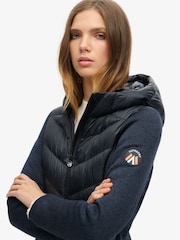 Superdry Eclipse Navy Hooded Storm Knit Hybrid Jacket - Image 3 of 5