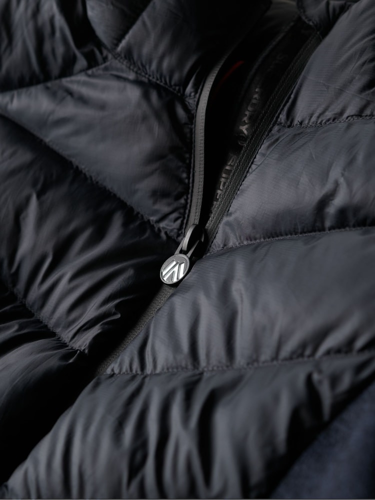 Superdry Eclipse Navy Hooded Storm Knit Hybrid Jacket - Image 5 of 5