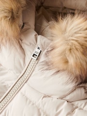Superdry Rainy Day Grey Fuji Faux Fur Hood Padded Jacket - Image 5 of 5