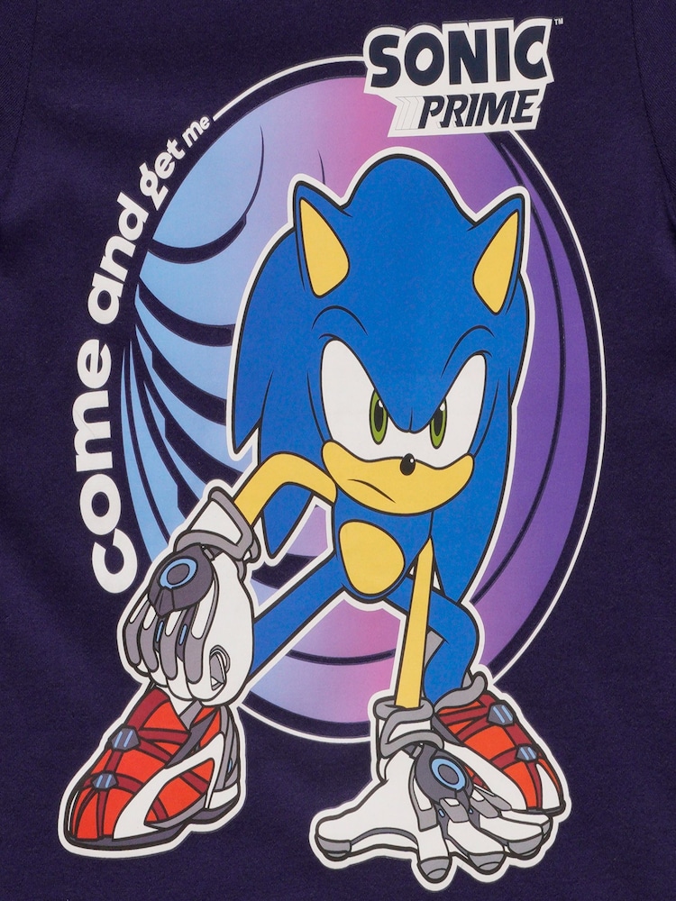 Brand Threads Blue Sonic Prime Boys Graphic 100% Cotton T-Shirt - Image 3 of 3