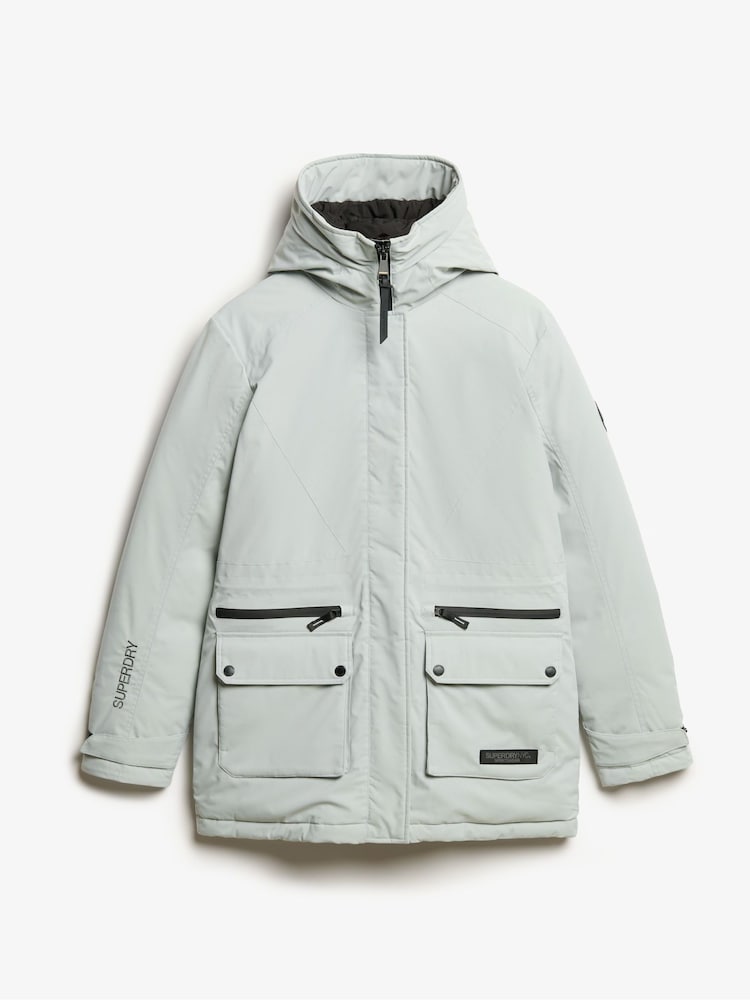 Superdry Puritan Grey City Padded Parka Jacket - Image 2 of 3