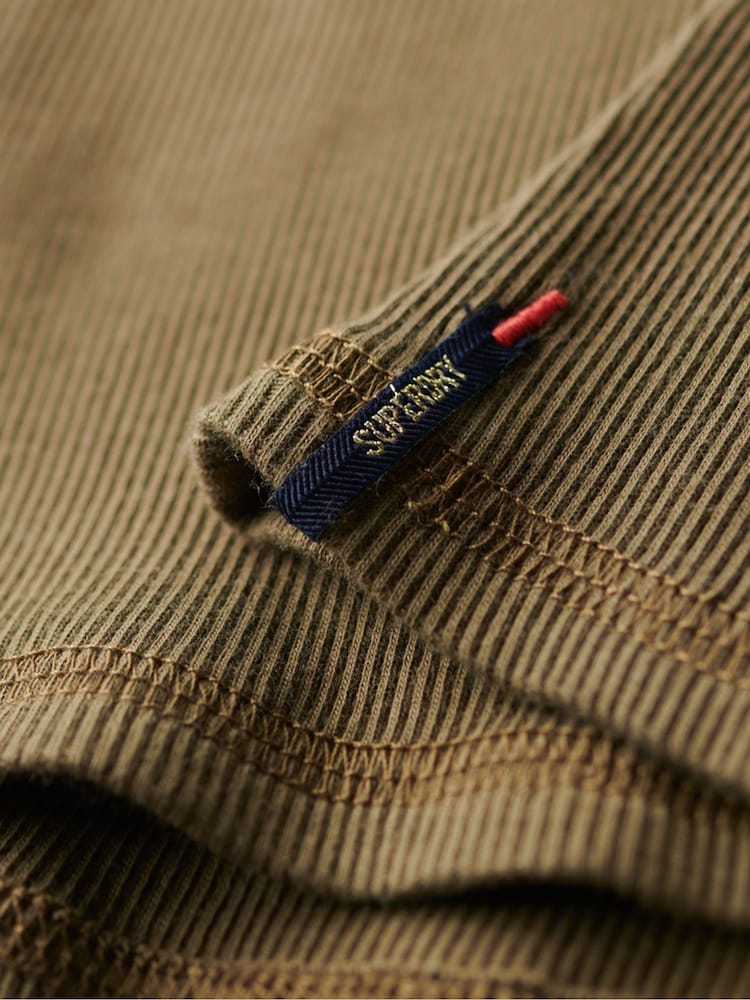 Vihreä - Superdry 100% Cotton Athletic Graphic Button Cami - Image 6 of 7