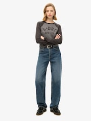 Superdry Black Athletic Rib Slim Long Sleeve Top - Image 2 of 5