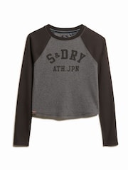 Superdry Black Athletic Rib Slim Long Sleeve Top - Image 4 of 5