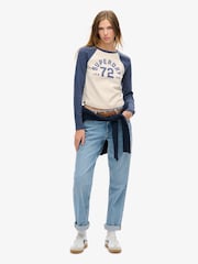 Superdry Blue Athletic Rib Slim Long Sleeve Top - Image 2 of 7