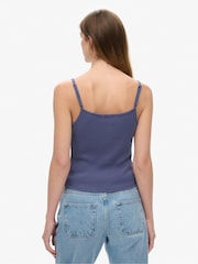 Superdry Mariner Navy 100% Cotton Athletic Graphic Button Cami - Image 2 of 7