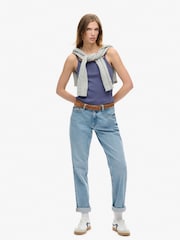 Superdry Mariner Navy 100% Cotton Athletic Graphic Button Cami - Image 3 of 7