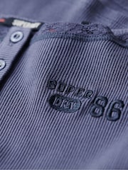 Superdry Mariner Navy 100% Cotton Athletic Graphic Button Cami - Image 6 of 7