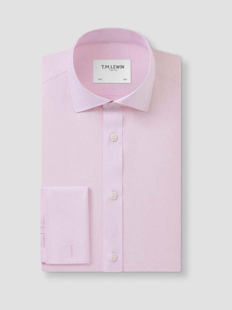 TM Lewin Pink Skinny Fit Non-Iron Regular Plain Twill Double Cuff Shirt - Image 7 of 7 TM Lewin Pink Skinny Fit Non-Iron Regular Plain Twill Double Cuff Shirt - Image 7 of 7